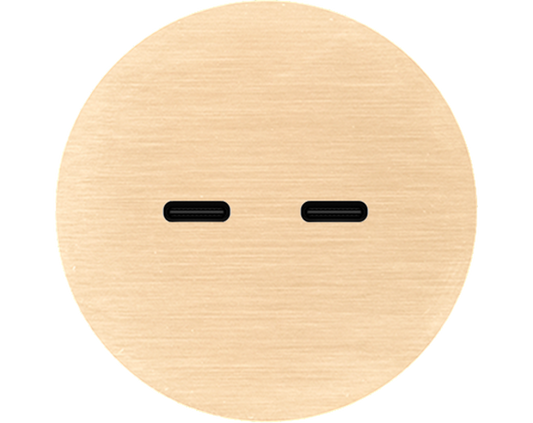 Rond 2.0 USB-C 2X (30W) - s. trim - brushed brass USB-C module Rond
