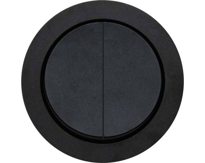 ROND 2.0 Multifit - double two-way switch - small trim Switch Rond Aluminium zwart