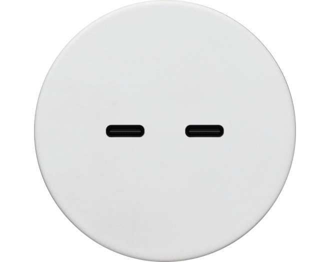 Rond 2.0 Multifit - USB-C 2X (30W) - s. trim - white alu USB-C module Rond