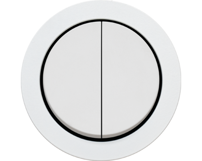 ROND 2.0 Two-circuit switch Switch Rond Aluminium wit Small Trim