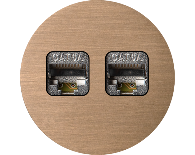 ROND 2.0 Multifit Data port 2 Keystones - small trim Data port Rond Brons licht