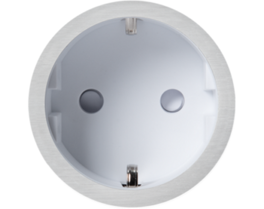 Rond 2.0 Socket F - t.less - brushed nickel - white cup Socket module Rond