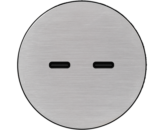 Rond 2.0 USB-C 2X (30W) - t.less - brushed nickel USB-C module Rond