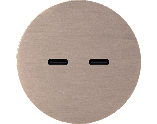Rond 2.0 USB-C 2X (30W) - s. trim - light bronze USB-C module Rond