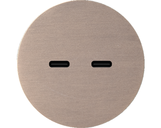 Rond 2.0 USB-C 2X (30W) - s. trim - light bronze USB-C module Rond