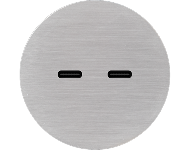 Rond 2.0 USB-C 2X (30W) - s. trim - brushed nickel USB-C module Rond