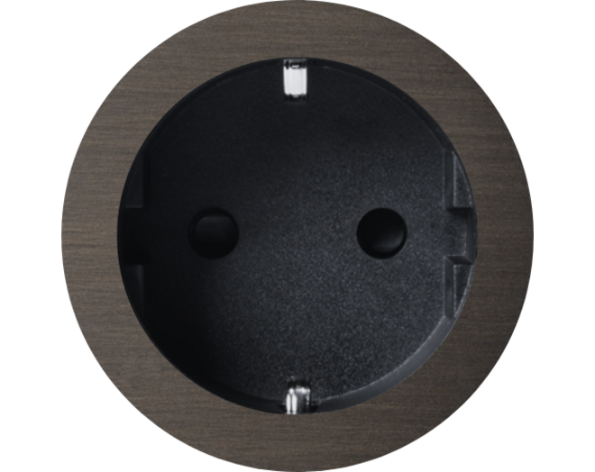 Rond 2.0 Socket F - s. trim - dark bronze - black cup Socket module Rond
