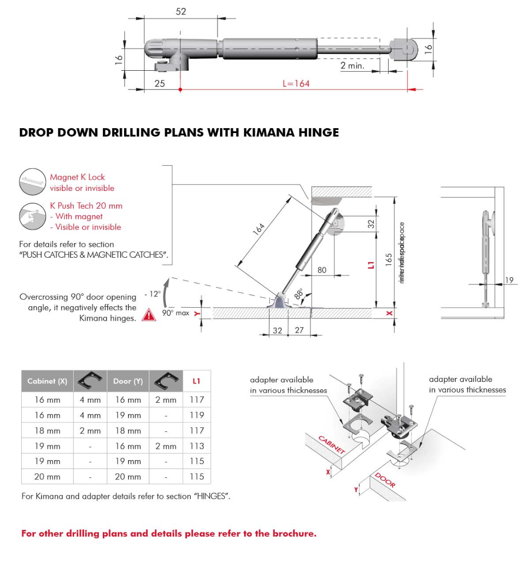 Klepschaar Kraby 164mm  - vallende klep  Bestelmeubelbeslag.nl   