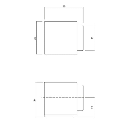 Olivari deurstop Cubo rvs mat titaan PVD  Olivari   