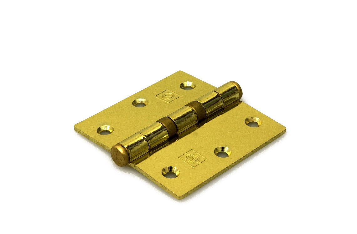 Kogellagerscharnier 76 x 76mm vermessingd  Bestelmeubelbeslag.nl   