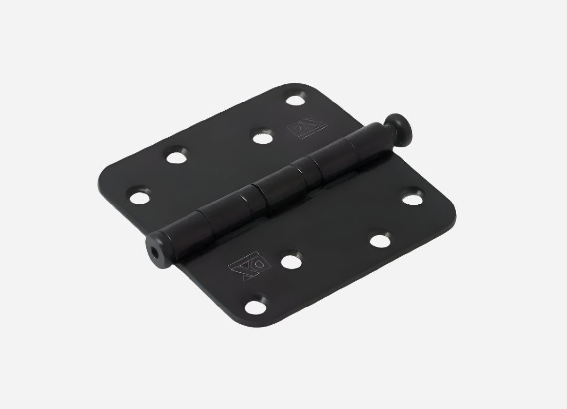 Kogellagerscharnier ronde hoeken 89x89 mm RVS mat zwart  Bestelmeubelbeslag.nl   